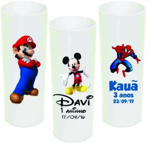 COPO Long Drink Personalizado Plástico branco  4 Cor   